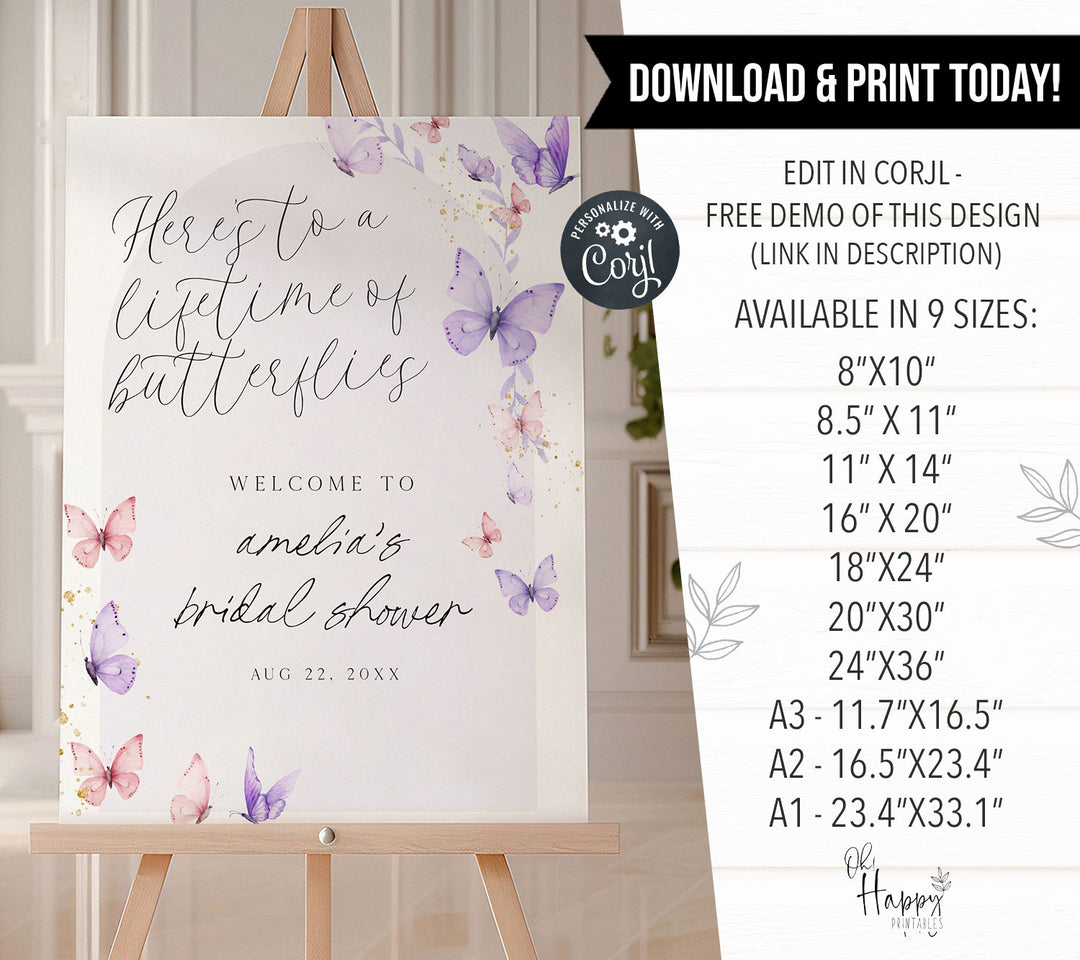 Lifetime Of Butterflies Welcome Sign