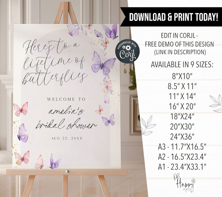 Lifetime Of Butterflies Welcome Sign