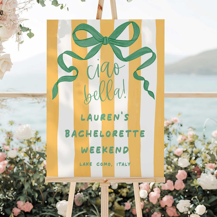 Italian Yellow Bridal Shower Welcome Sign