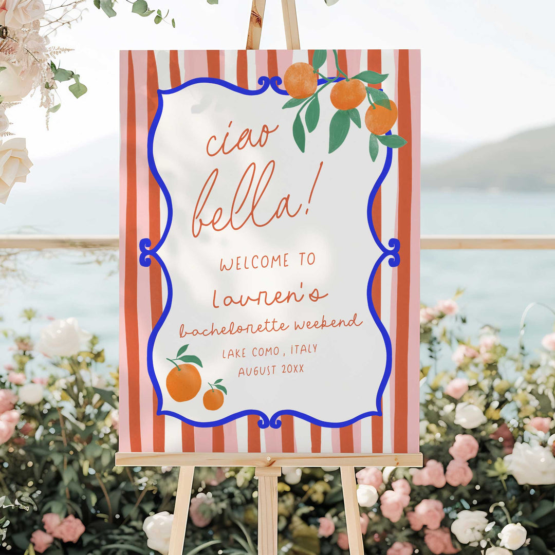 Italian Style Bridal Shower Welcome Sign
