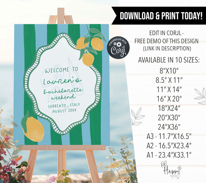 Mediterranean Bridal Shower Welcome Sign