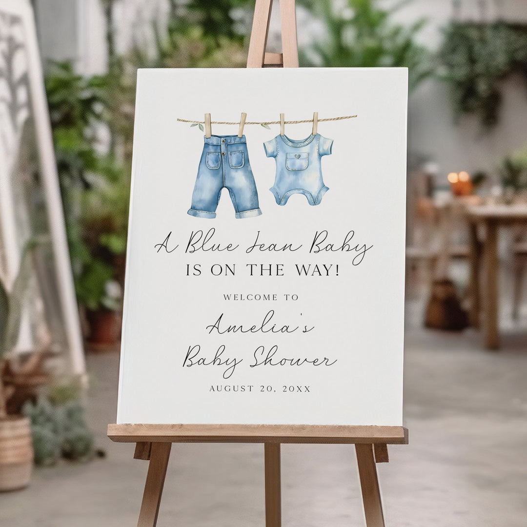 Blue Jean Baby Simple Welcome Sign