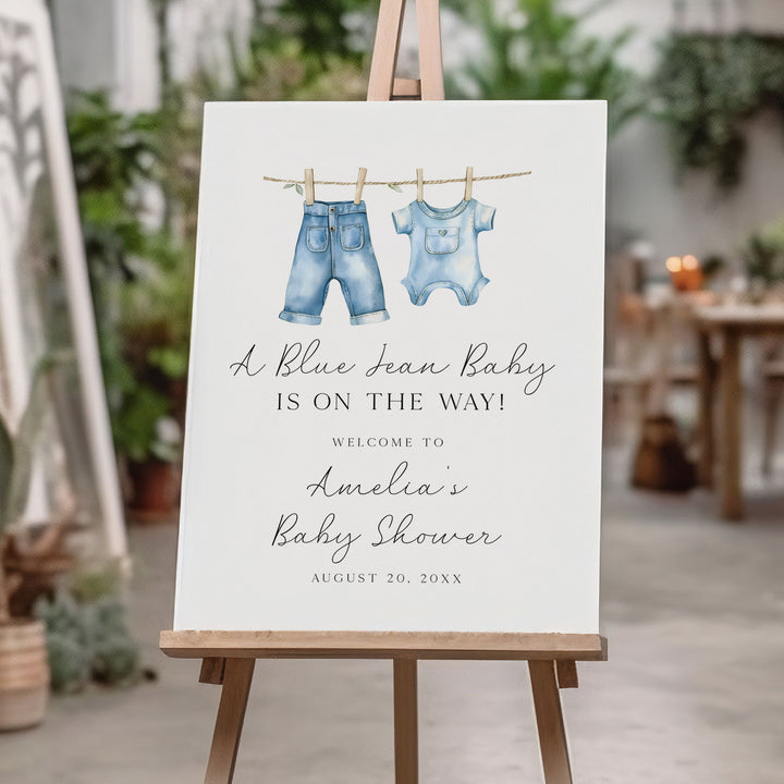 Blue Jean Baby Simple Welcome Sign