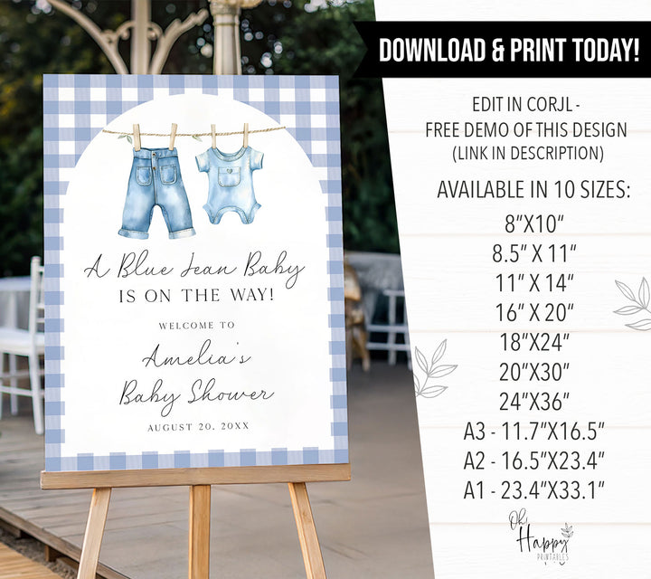 Blue Jean Baby Arch Welcome Sign