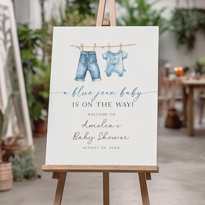 Blue Jean Baby Modern Welcome Sign