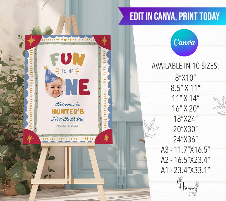 Fun To Be One Boho Welcome Sign
