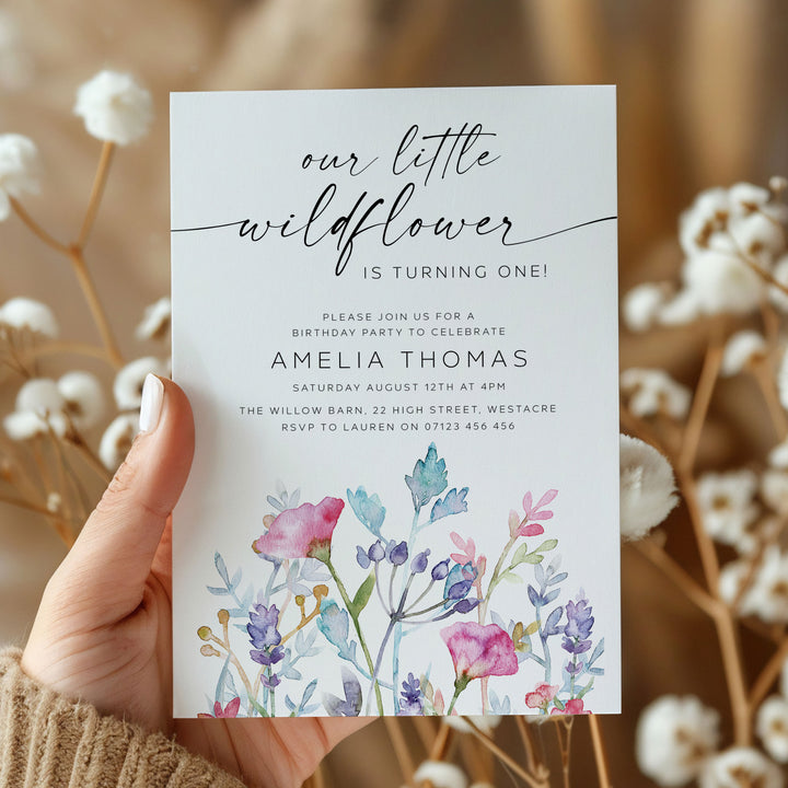 Purple Little Wildflower Invitation