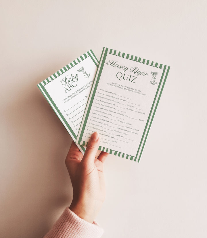 60 Tini One Baby Shower Games that are editable in Canva