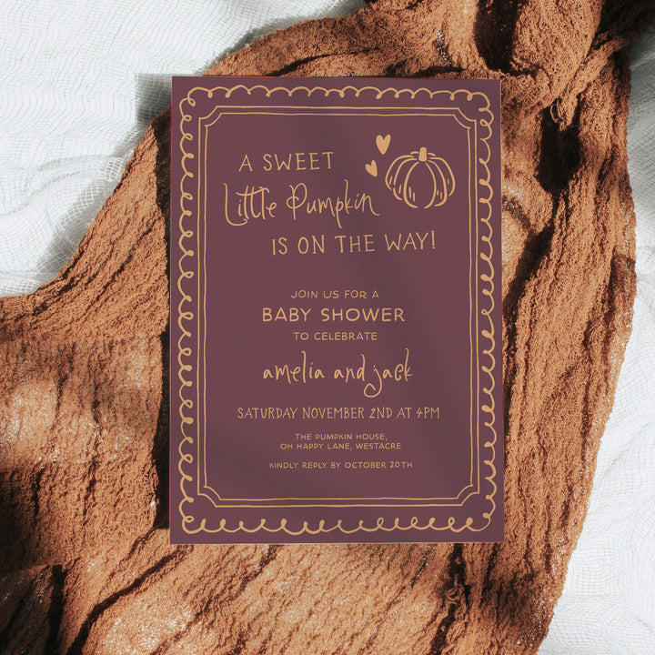 Little Pumpkin Baby Shower Invitation