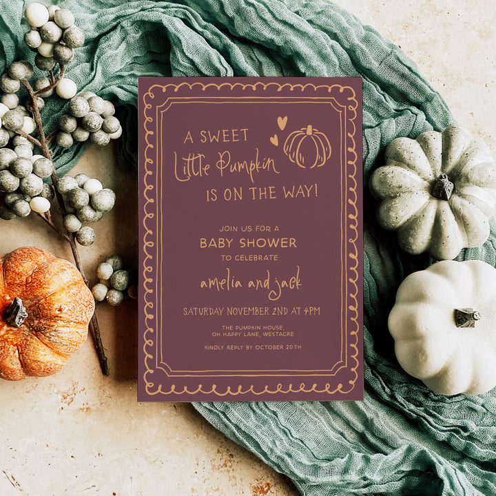 Little Pumpkin Baby Shower Invitation