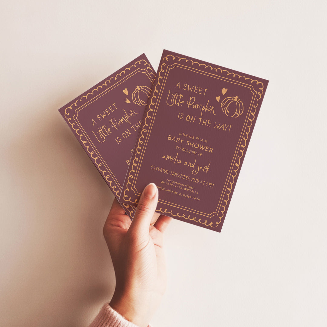 Little Pumpkin Baby Shower Invitation