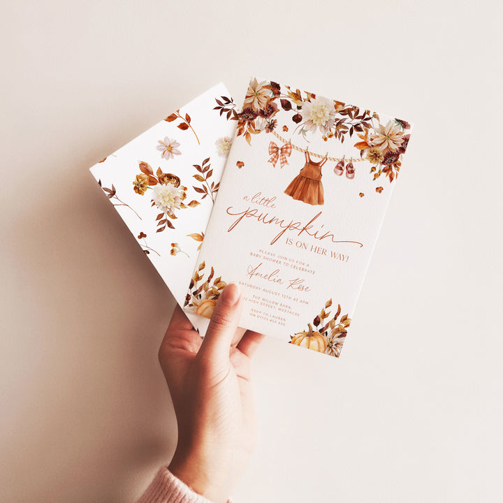 Autumn Clothesline Baby Shower Invitation
