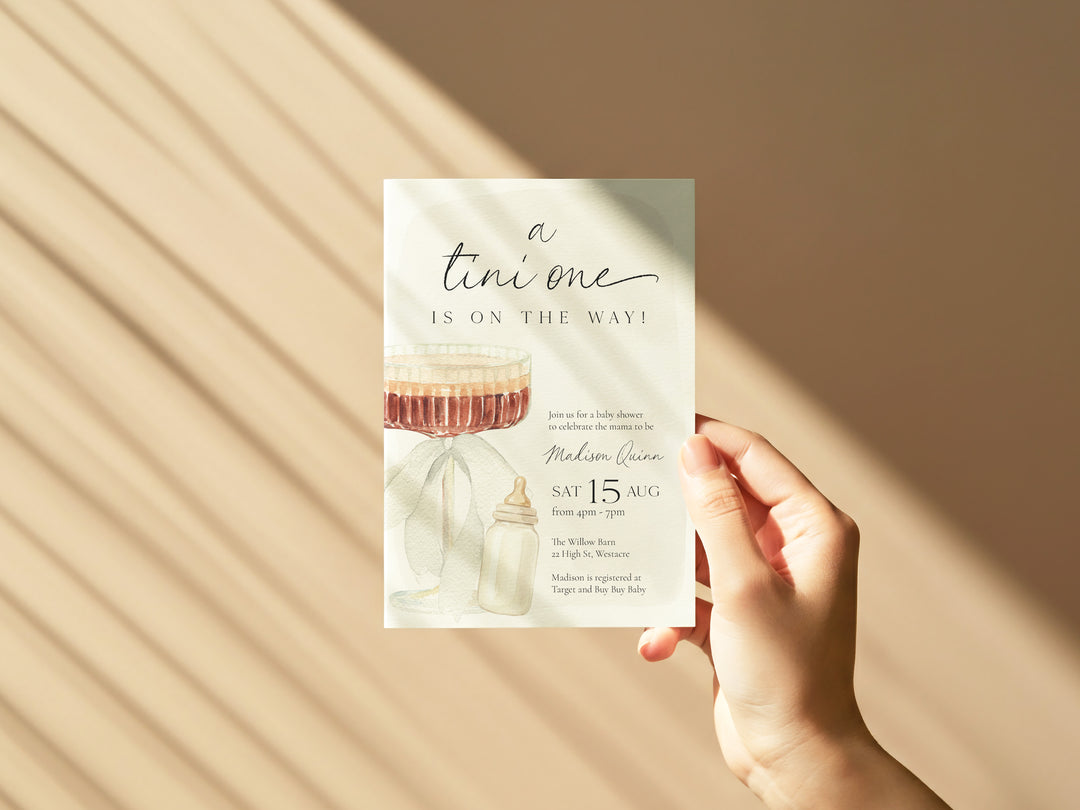 A Tine One Baby Shower Watercolour Invitation
