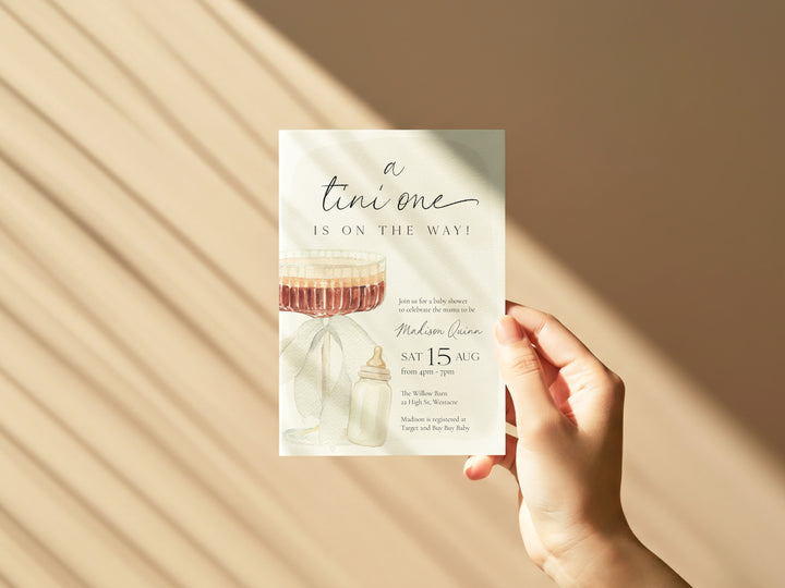 A Tine One Baby Shower Watercolour Invitation