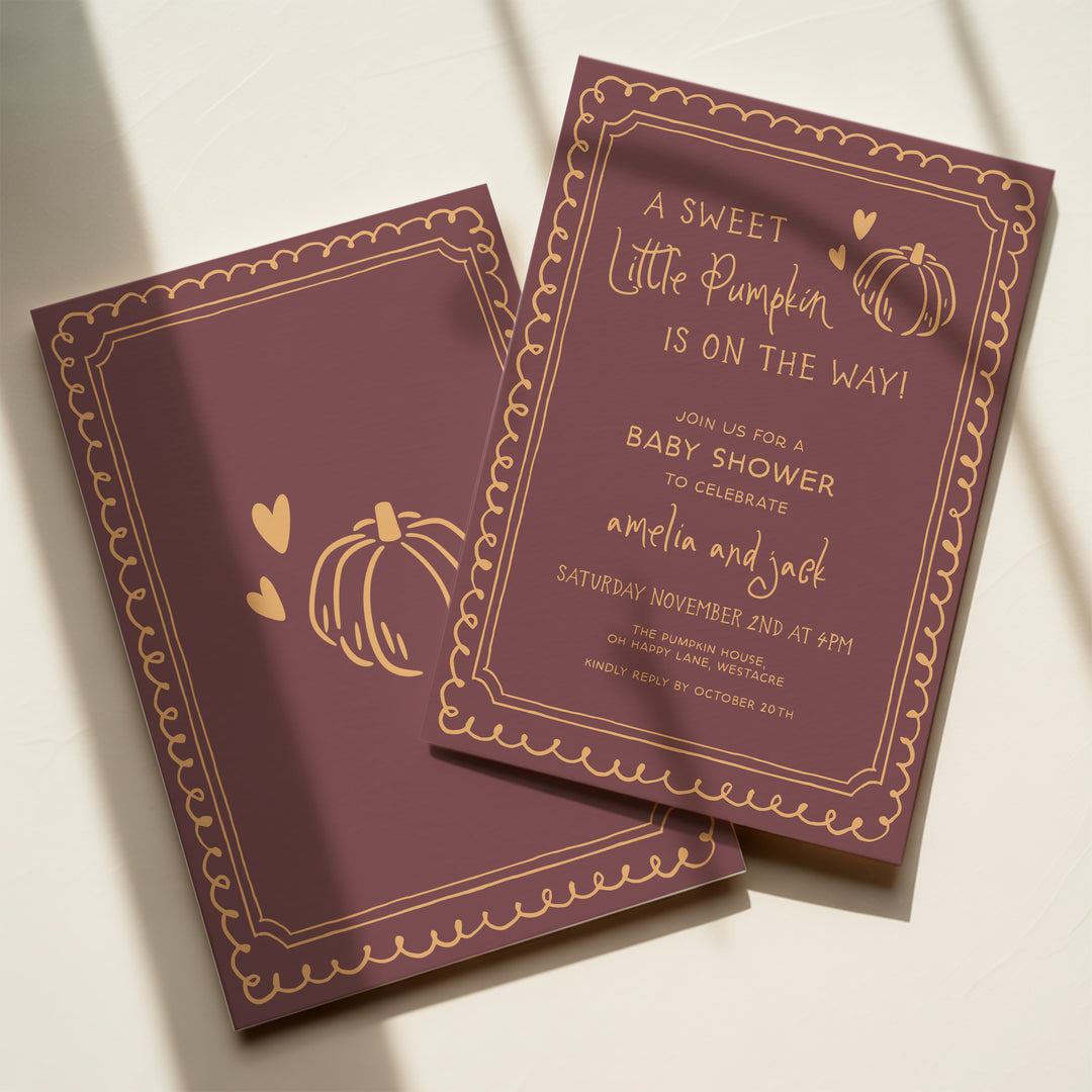 Little Pumpkin Baby Shower Invitation