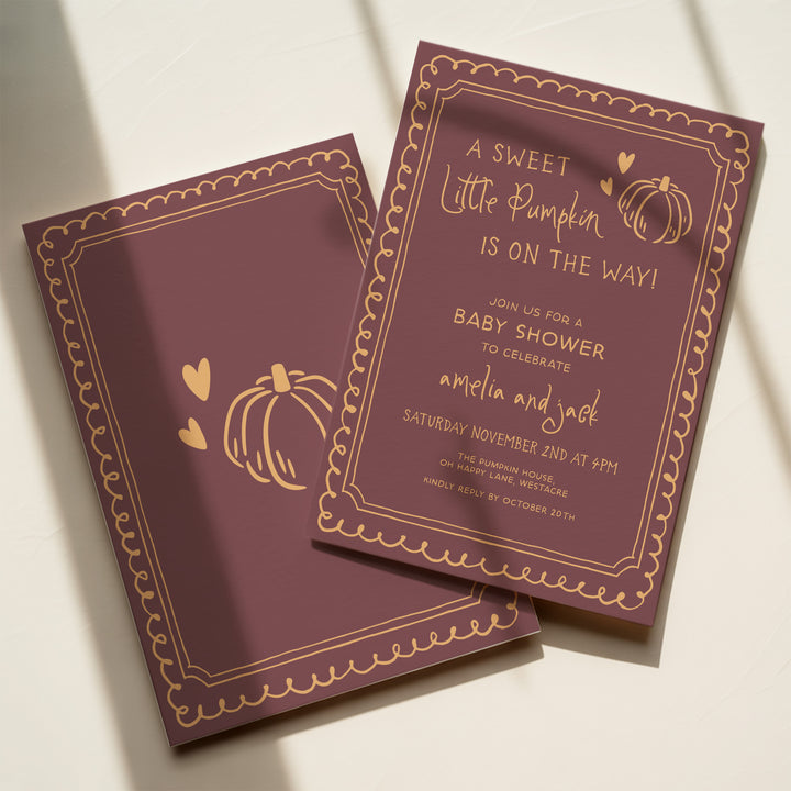 Little Pumpkin Baby Shower Invitation
