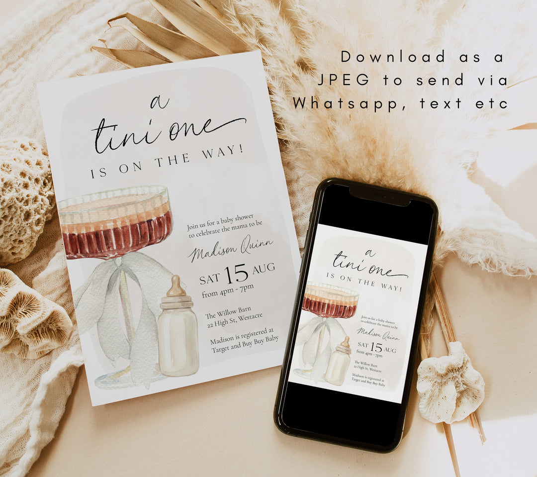 A Tine One Baby Shower Watercolour Invitation