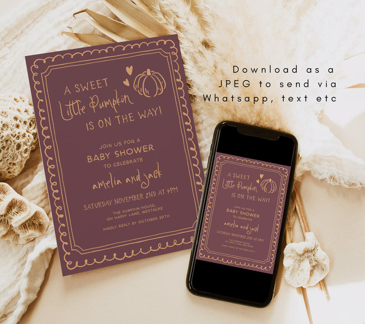 Little Pumpkin Baby Shower Invitation