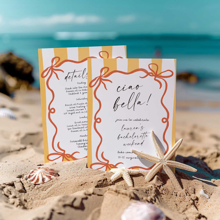 Ciao Bella Yellow & Orange Bachelorette Invitation