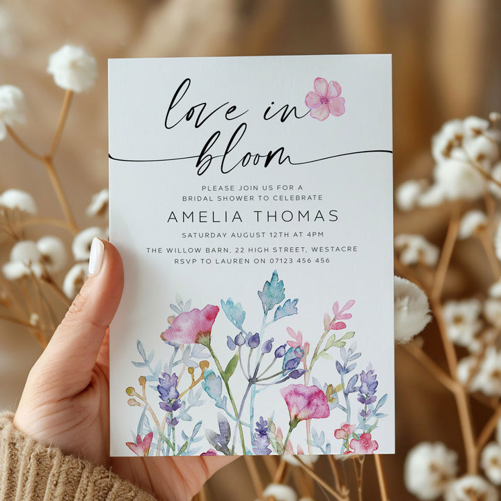Love In Bloom Purple Invitation