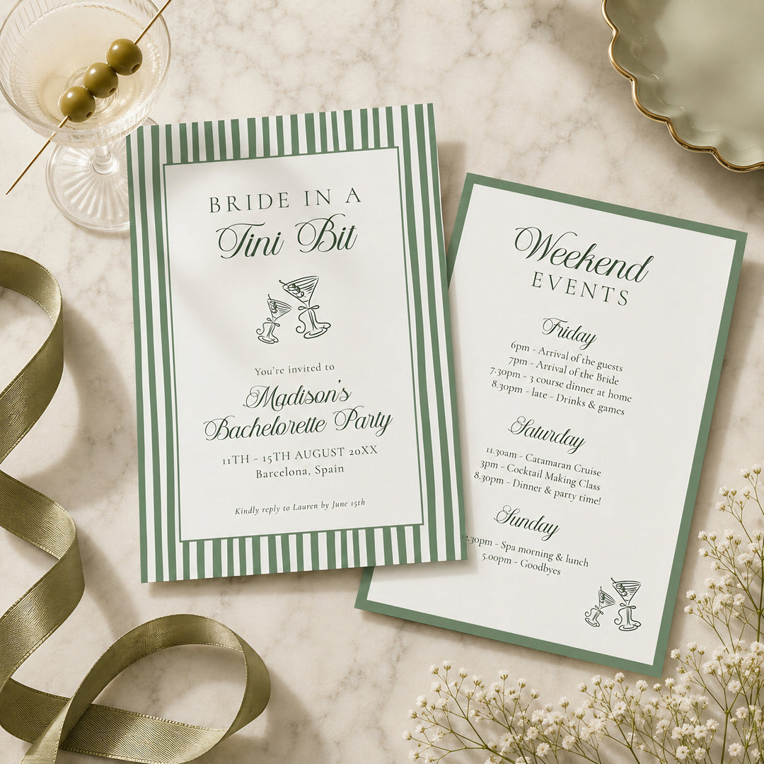 Bride In A Tni Bit Smart Invitation editable Canva template