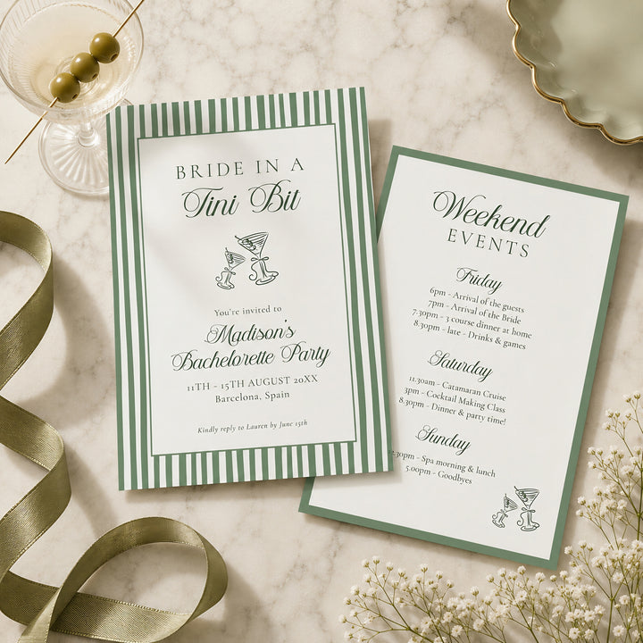 Bride In A Tni Bit Smart Invitation editable Canva template