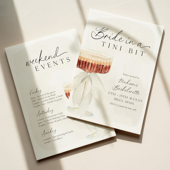 Bride In A Tni Bit Watercolour Invitation editable Canva template