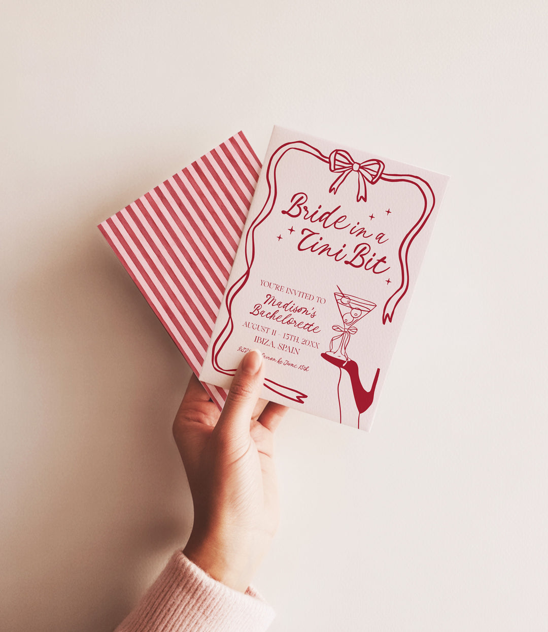 Bride In A Tni Bit Red Shoe Invitation