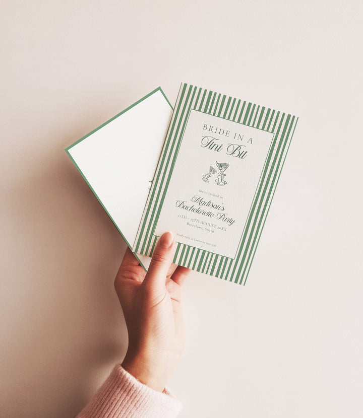 Bride In A Tni Bit Smart Invitation editable Canva template