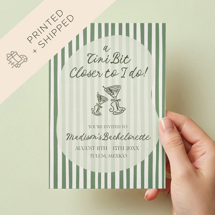 Bride In A Tni Bit Printed Invitation printed and shipped with free envelopes