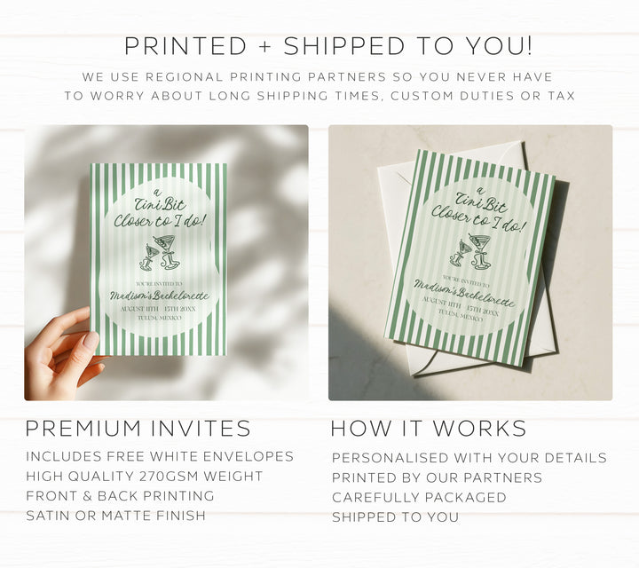 Bride In A Tini Bit Printed Invitation