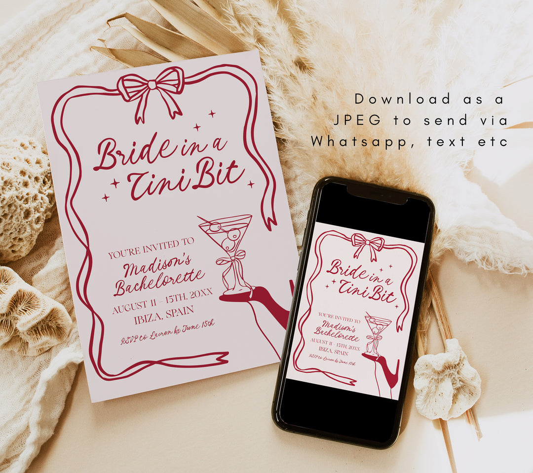 Bride In A Tni Bit Red Shoe Invitation