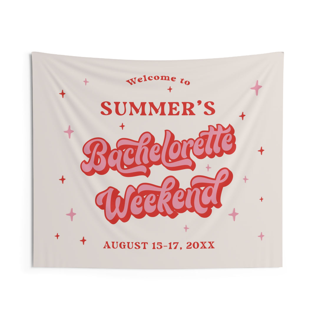 Retro Bachelorette Party Welcome Backdrop