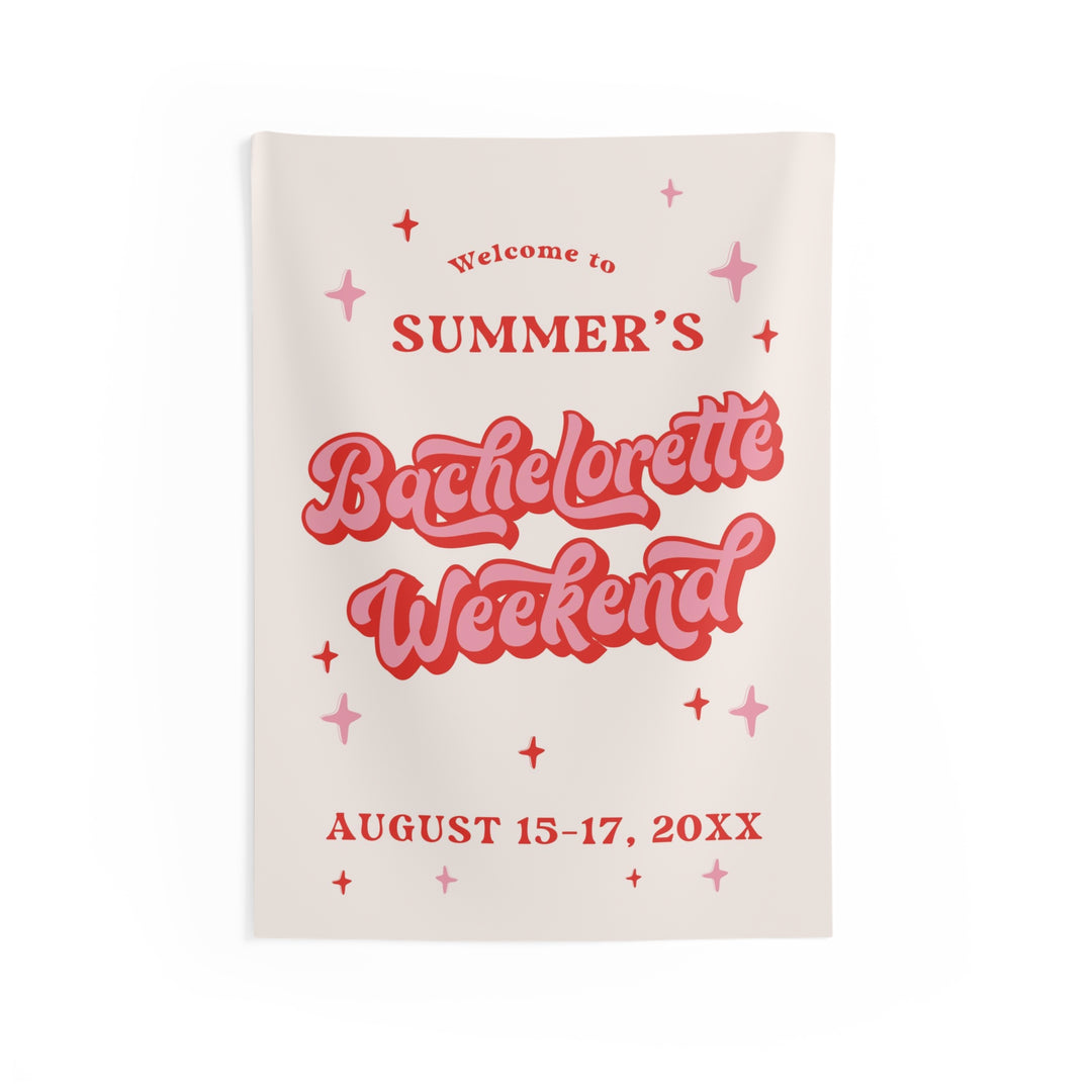 Retro Bachelorette Party Welcome Backdrop