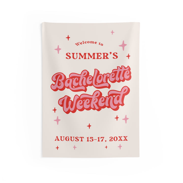 Retro Bachelorette Party Welcome Backdrop
