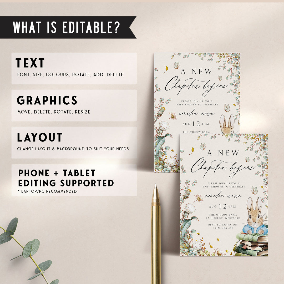 Peter Rabbit Book Invitation