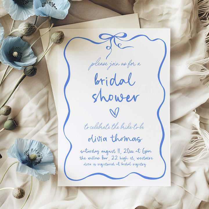 Ribbon Something Blue Before I Do Invitation