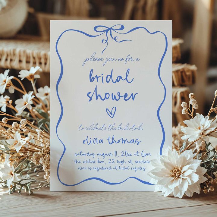 Ribbon Something Blue Before I Do Invitation