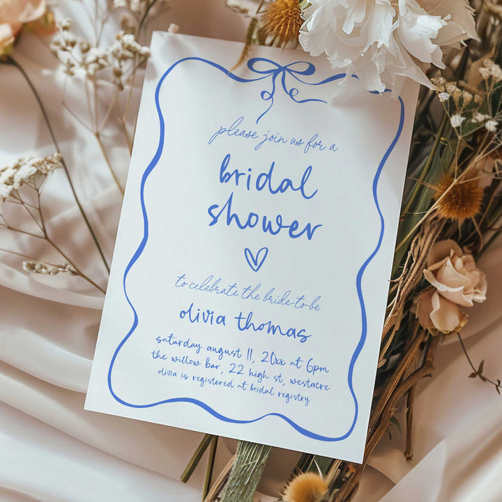 Ribbon Something Blue Before I Do Invitation