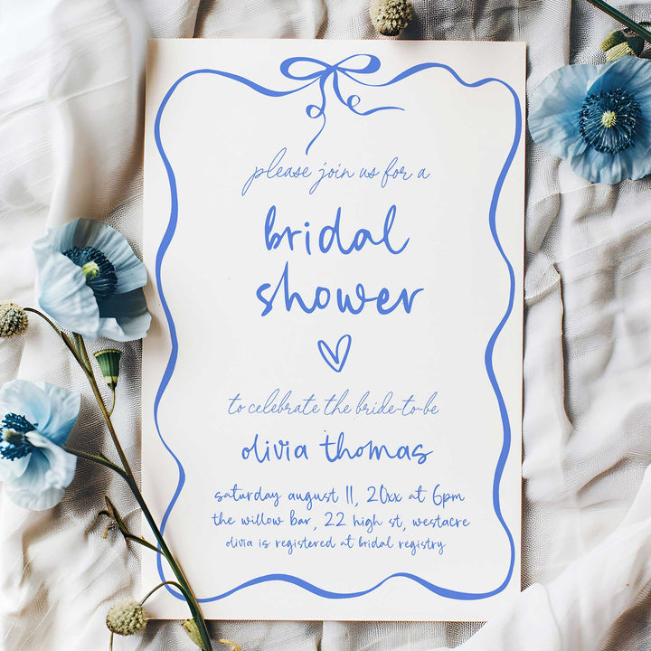 Ribbon Something Blue Before I Do Invitation