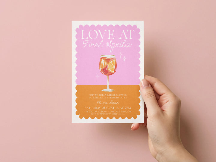 Love at First Spritz Bridal Shower Invite