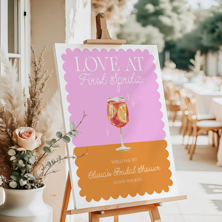 Love At First Spritz Bridal Shower Welcome Sign