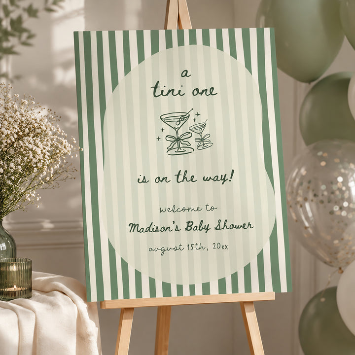 A Tini One Is On The Way Baby Shower Welcome Sign