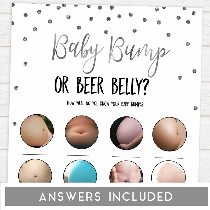 labor or porn, baby bump or beer belly, boobs or butts game, Printable baby shower games, baby silver glitter fun baby games, baby shower games, fun baby shower ideas, top baby shower ideas, silver glitter shower baby shower, friends baby shower ideas