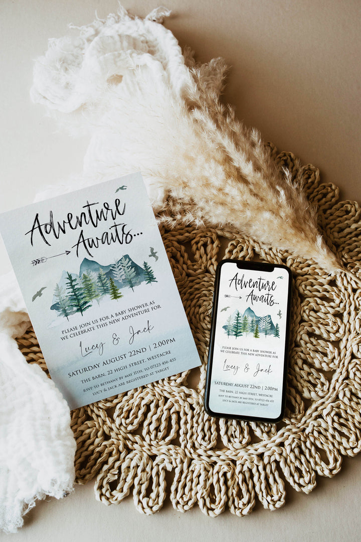 full baby shower bundle, baby shower games, baby welcome sign, mega baby shower bundle, adventure awaits baby shower