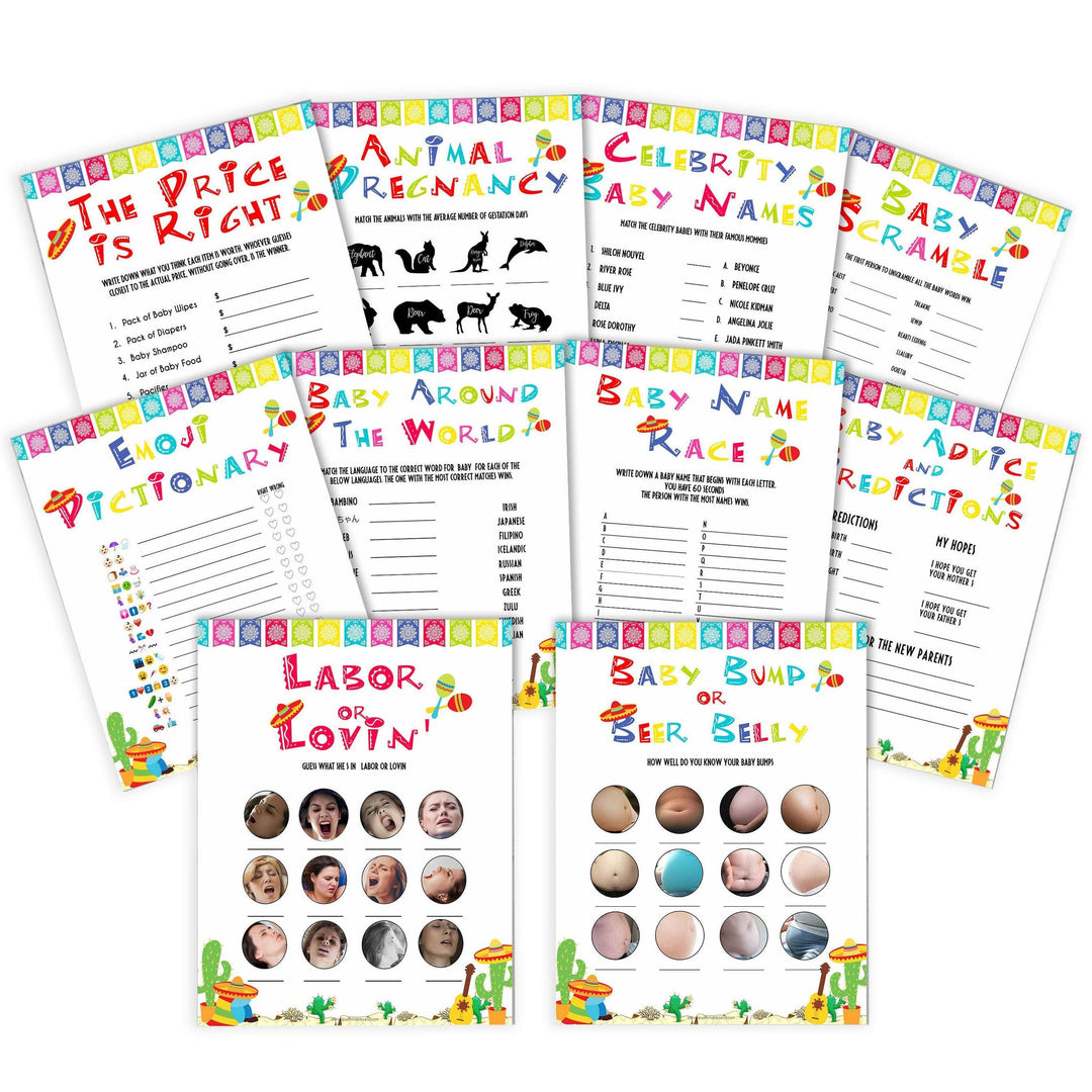 fiesta baby shower, mexican baby games, baby shower games bundle, Printable baby shower games, Mexican fiesta fun baby games, baby shower games, fun baby shower ideas, top baby shower ideas, fiesta shower baby shower, fiesta baby shower ideas