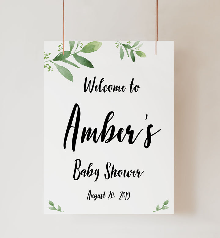 botanical baby shower theme, printable baby shower games, editable baby shower invitations, mega baby shower bundle, fun baby shower games