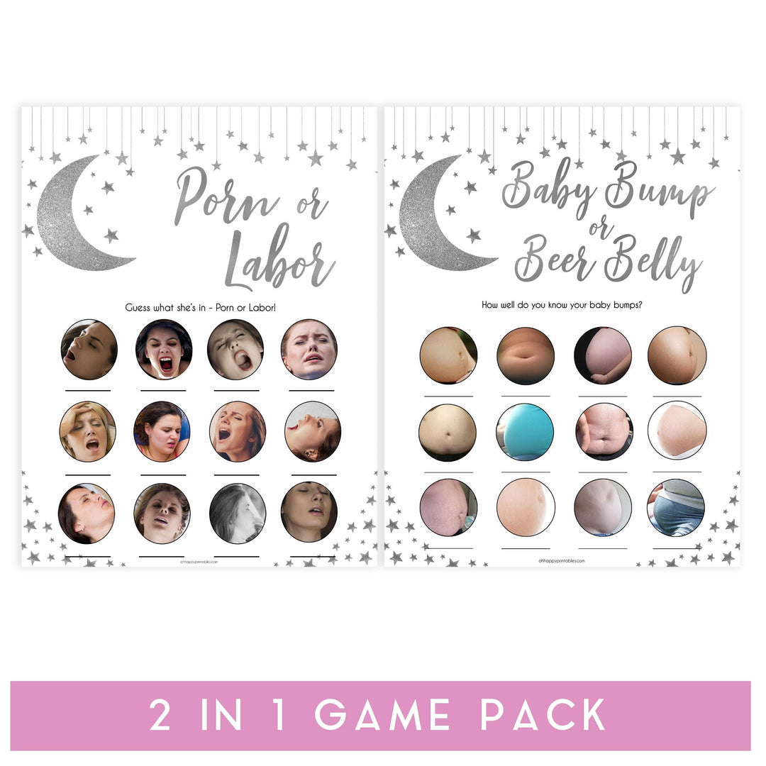 labor or porn, baby bump beer belly game, Little star baby shower games, printable baby shower games, twinkle star baby shower, fun baby games, top baby shower ideas