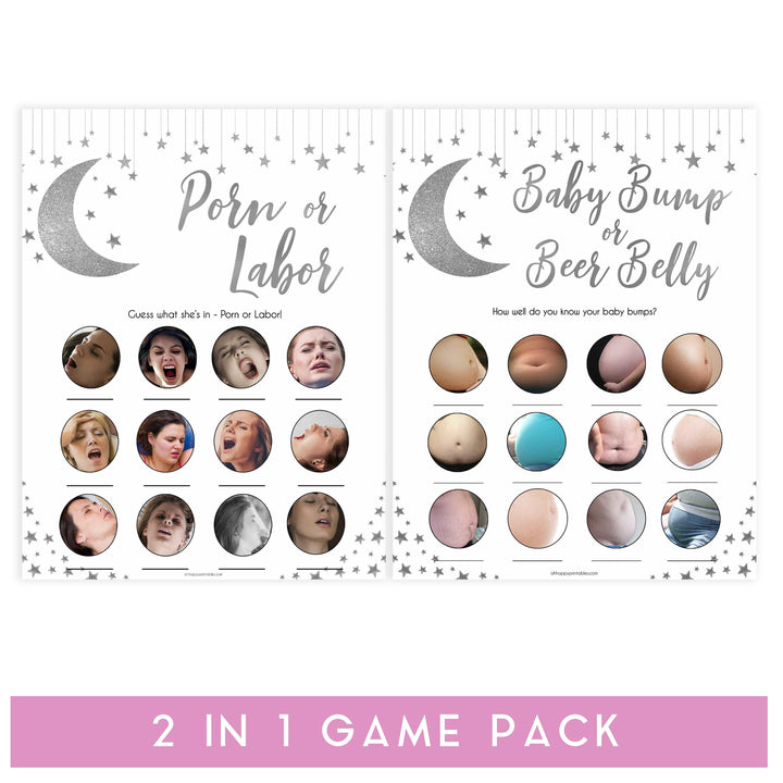 labor or porn, baby bump beer belly game, Little star baby shower games, printable baby shower games, twinkle star baby shower, fun baby games, top baby shower ideas