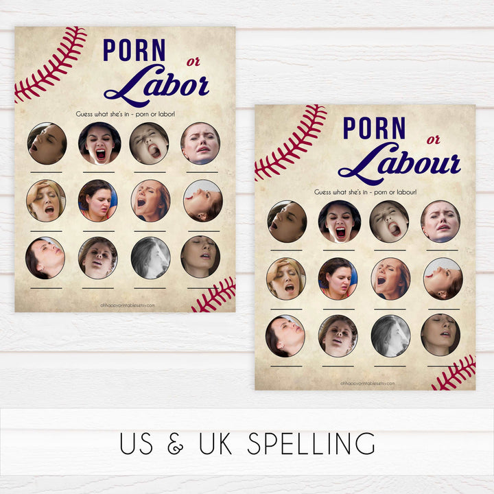 labor or porn, baby bump or beer belly games, Baseball baby shower games, printable baby shower games, fun baby shower games, top baby shower ideas, little slugger baby games